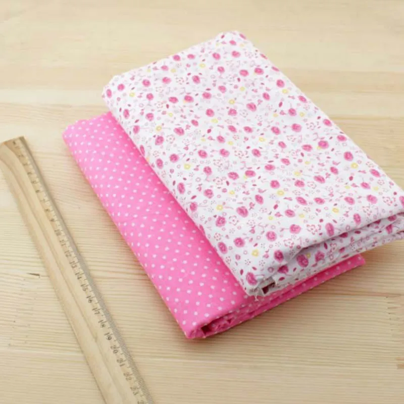 Booksew 7pcs 50cmx50cm Pink Cotton Fat Quarter Tilda Doll Tissue Patchwork Quilting Fabric DIY Cloth Textile Telas Tulle Tecidos