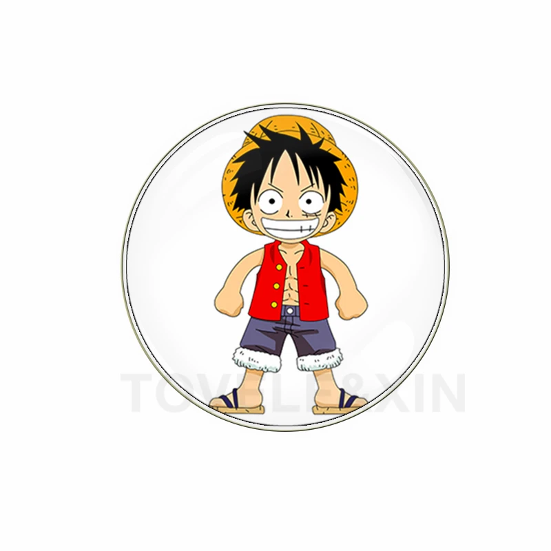 Anime One Piece Monkey Luffy Nami Sanji Chopper 10pcs Mixed 12mm/30mm Round Photo Glass Cabochon Demo Flat Back Making Findings