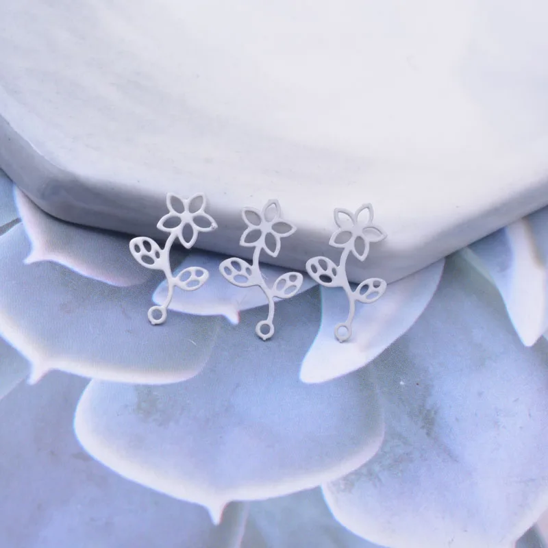 100 Stück AC10329 15*8mm Kleine Blumenanhänger DIY Schmuck Ohrring-Komponenten – Detail 13
