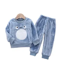 Winter Baby Boys Girls Pajamas Sets 2021 Autumn Fashion Flannel Fleece Clothes Kids Cartoon Bear Sleepwear Children Clothing