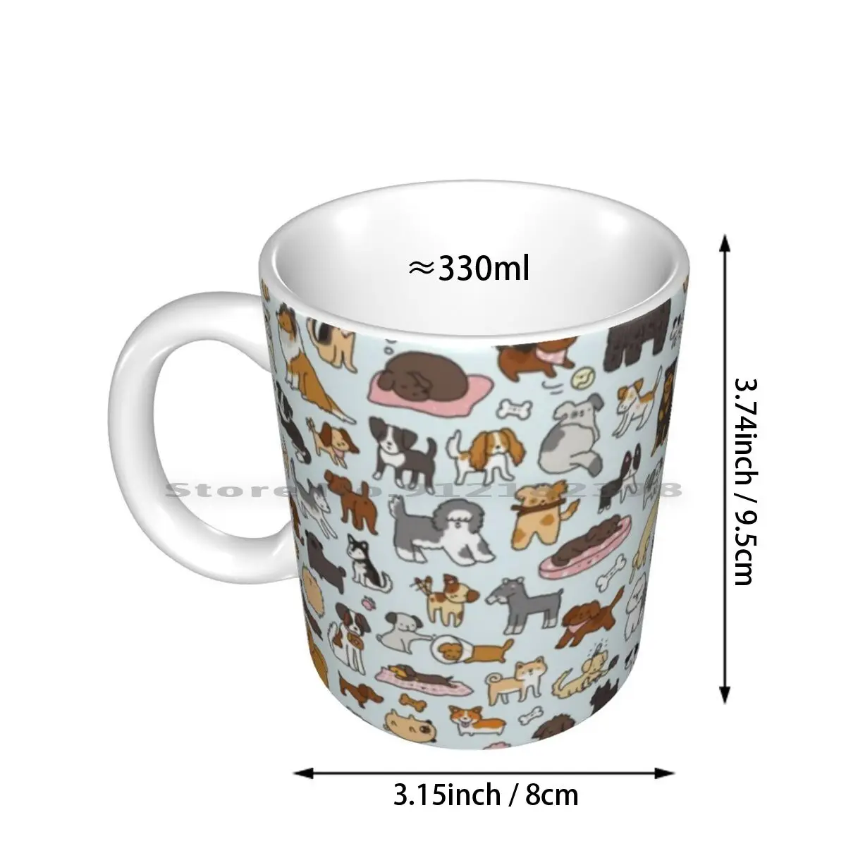 Doggy Doodle Ceramic Mugs Coffee Cups Milk Tea Mug Kawaii Cute Dog Dogs Cute Animals Pugs Corgi Pomeranian Poodle Dachshund