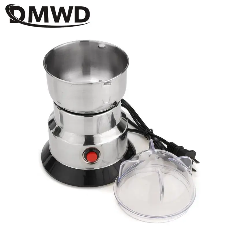 DMWD-molinillo de café eléctrico de acero inoxidable, especias, frijoles, nueces, hierbas, alimentos para mascotas, fresadora, pulverizador para el hogar, 220V