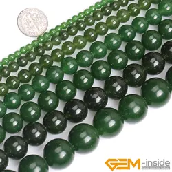 Cuentas redondas de Jades de Taiwán verde de piedra Natural para la fabricación de joyas, hebra de 15 pulgadas, pulsera DIY, collar, joyería, cuentas sueltas, 6mm, 8mm