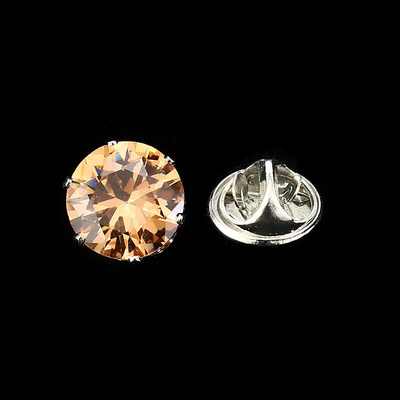 Mini runde Kristall-Brosche, Anstecknadeln und Broschen für Damen und Herren, Anzug, Hemdkragen, Anstecknadel, Luxus-Schmuck, Bekleidungszubehör – Detail 6