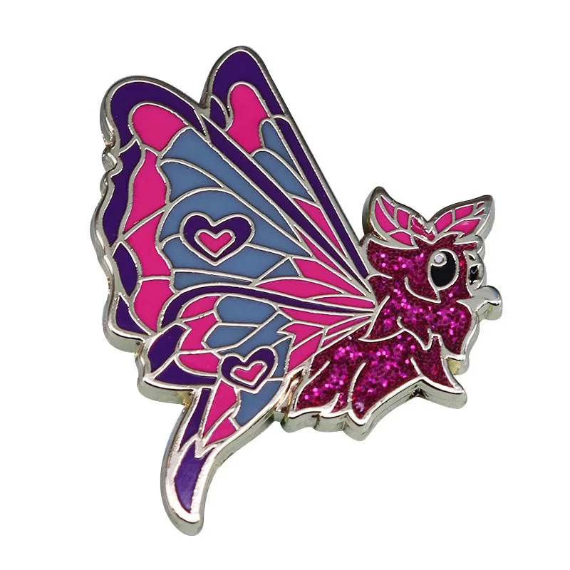 Cute Small Animal Metal Brooch Cartoon Kitten Butterfly Enamel Pins Fashion Anime Badges Collecting Boutique Medal Gift