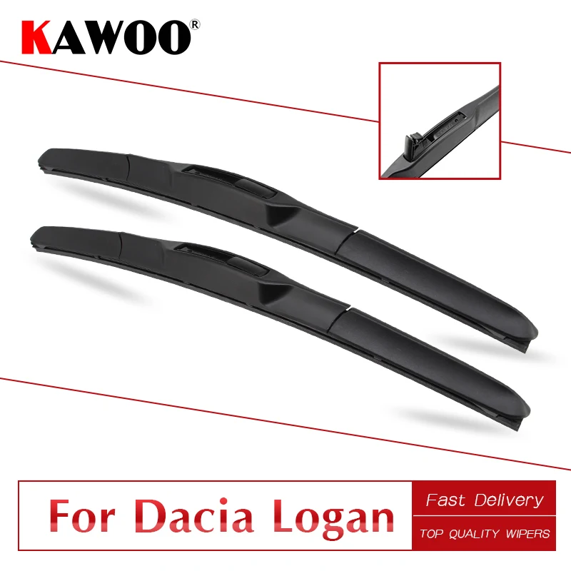 

KAWOO For Dacia Logan 1 2 Model Year From 2004 To 2018 Auto Car Soft Rubber Windcreen Wipers Blades Fit Bayonet Arm/U Hook Arms