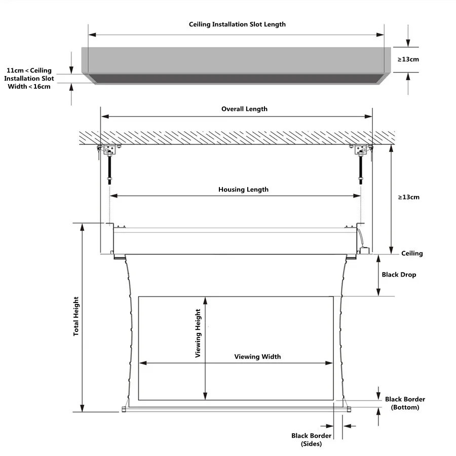 MIVISION 8K Schwarz Diamant/Kristall Umgebungs Licht Ablehnung ALR CLR Elektrische Einbau In-Decke Projektor Bildschirm, v1ALR – Detail 28