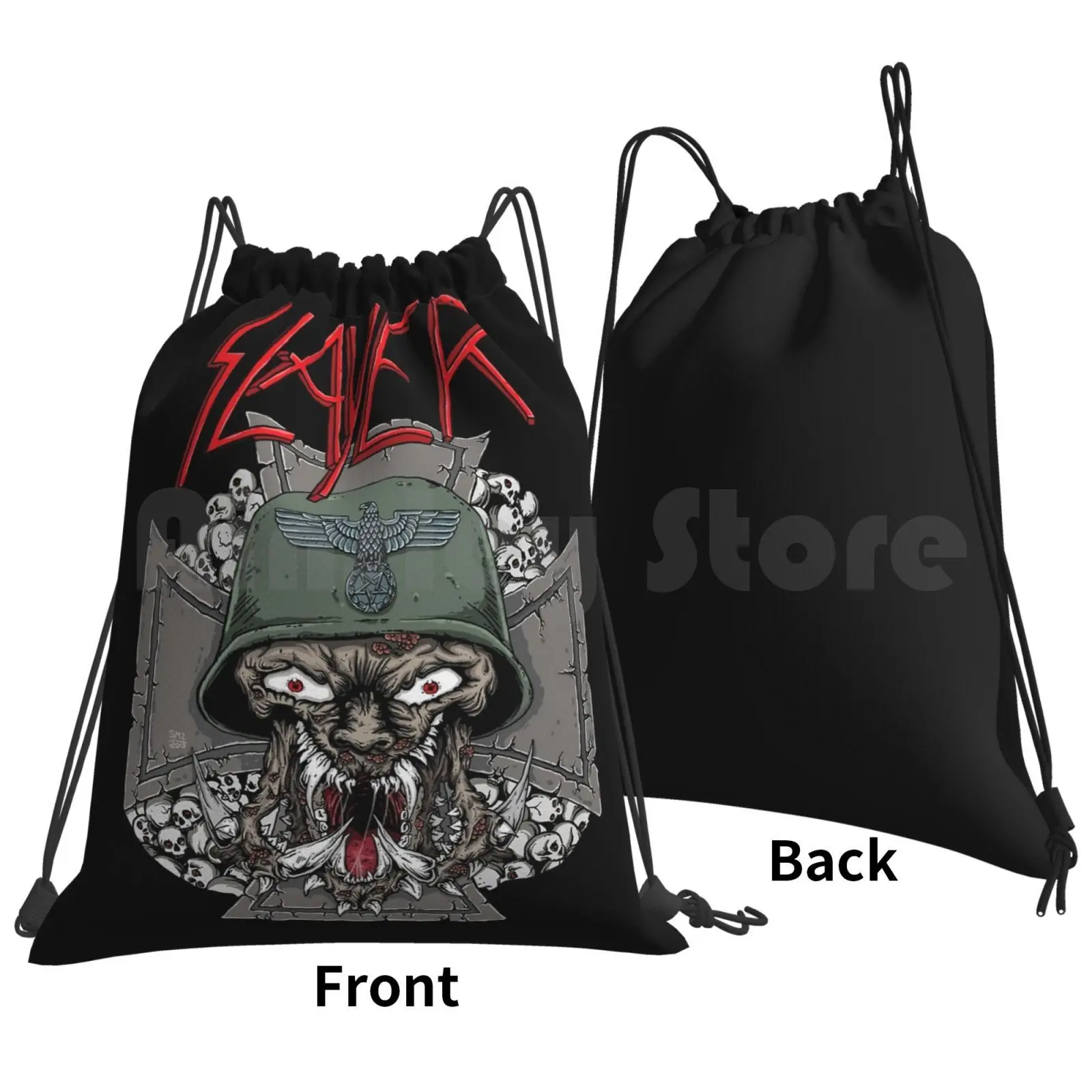 Sleyer Nutzi Sombie Troop Backpack Drawstring Bag Riding Climbing Gym Bag Band Music Band Band Band Band Band Band Skin Band