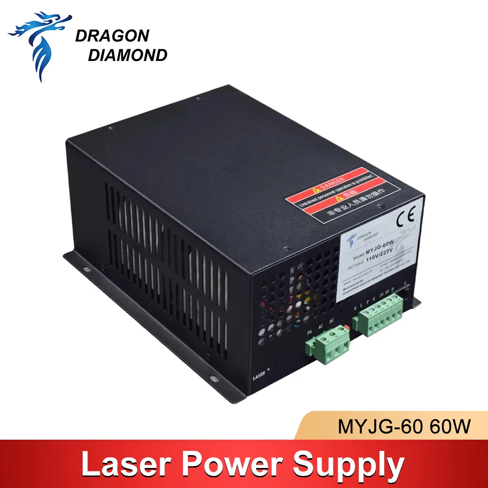 

Dragon Diamond 60W Co2 Laser Power Supply For Co2 Laser Engraving and Cutting Machine MYJG Series