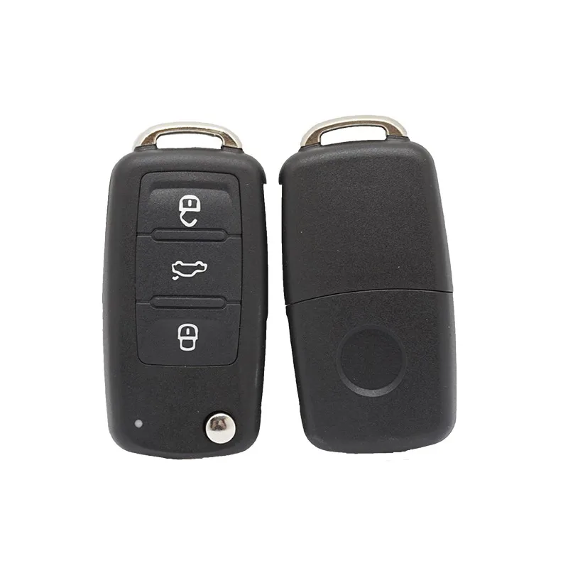 Xinyuexin Car Remote Key Fob Shell for VW Polo Golf Tiguan MK6 for VW Skoda Jetta MK6 Passat Bora 5K0837202AD Flip Key 3 Buttons