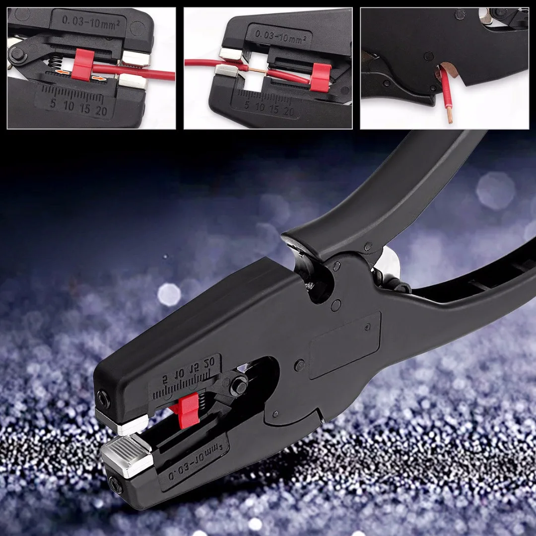 Imagem -03 - Cabo Elétrico Ajustável Wire Crimper Wire Stripper Alicates de Decapagem Alicates de Decapagem Automáticos Multifuncional 00310 mm Novo