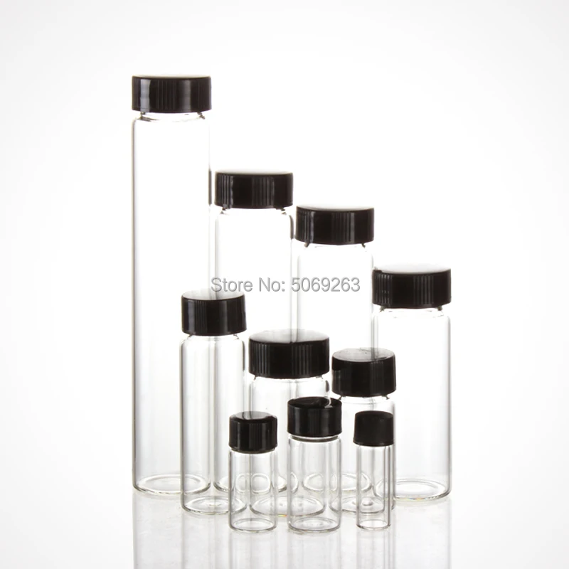 2mL-60mL Glass Sample Vial Laboratory Reagent Bottle Small Clear Transparent Medicine Vials for Chemical Experiment