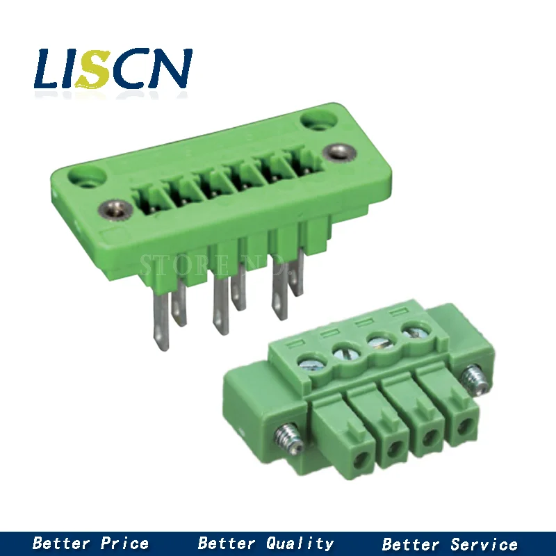 

10 Set 3.81MM Screw Pluggable Terminal Blocks Connector KF15CDGV-3.81 with Flange 2/3/4/5/6/7/8/9/10 Pin Way Copper Panel Mount