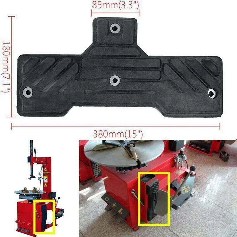 Piezas de máquinas cambiadoras de neumáticos, almohadilla de Placa de protección de goma de 380mm, tapete, máquina removedora de neumáticos, 1 unidad