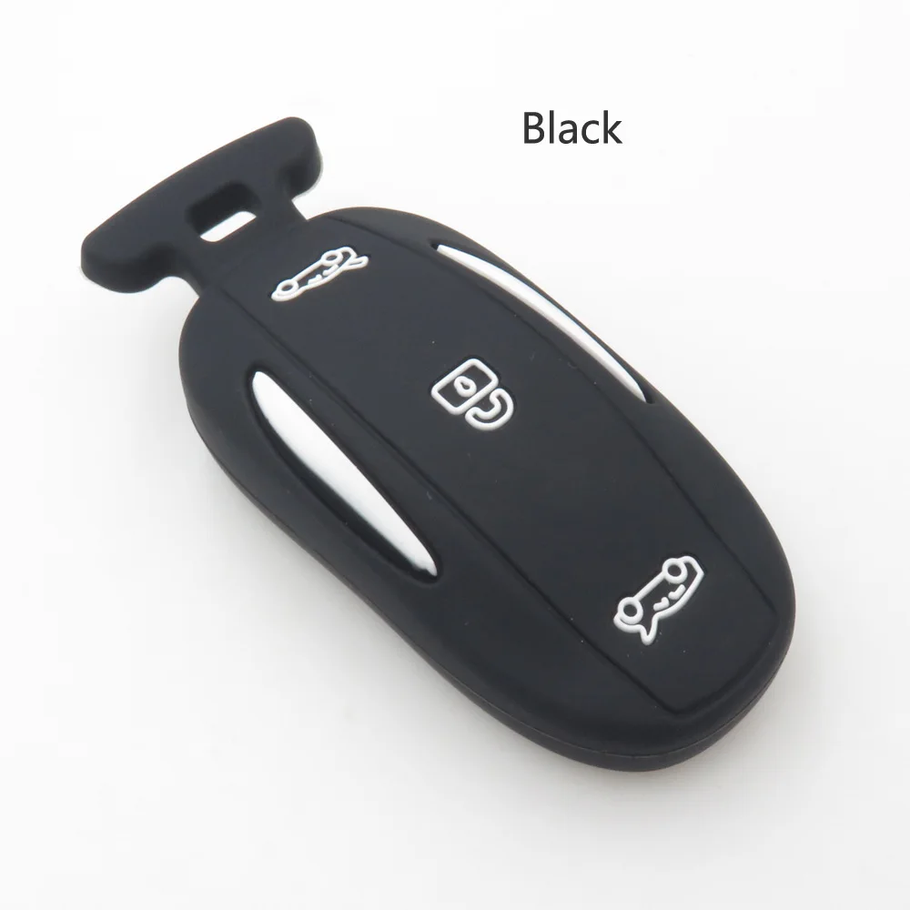 Xinyuexin Silicone Car Key Cover FOB Case For Tesla Model X 75D 90D 100D Remote Key Case Car-styLing 3Buttons SUV Car