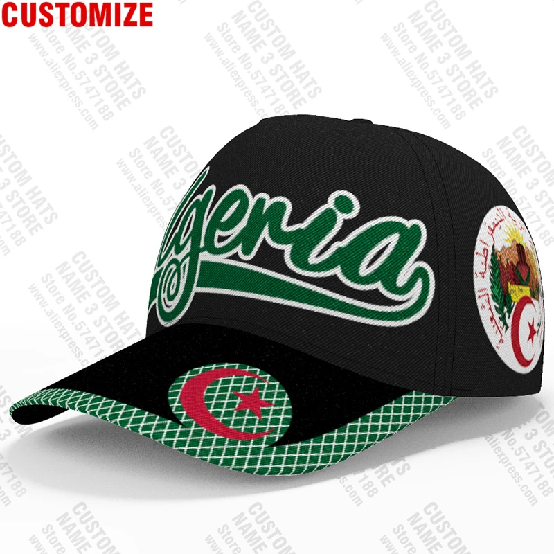 Algeria Baseball Cap Free Custom Name Number Dza Hat Islam Logo Arabic Algerie Arab Text Alger Travel Flag Algier Photo Headgear