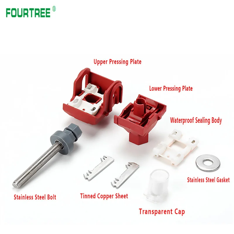 1Pcs Insulation Piercing Clamp No-Peeling Cable Quick Splitter Connector Sicam Fire Prevention Flame Retardant TTD041FVO Red