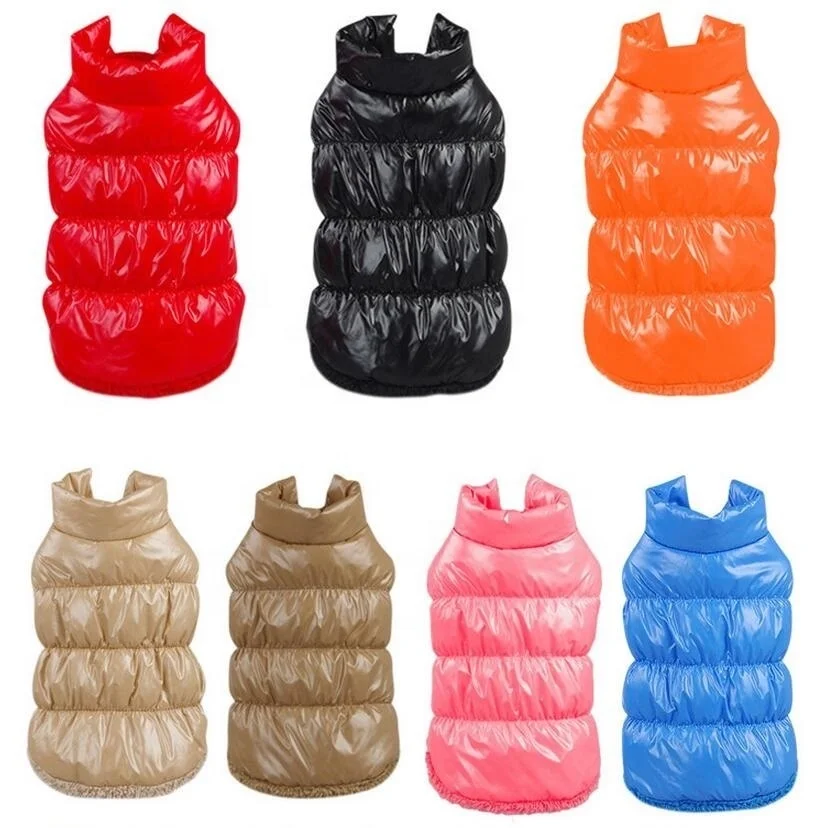 Warm Fleece Winter Dog Coat Padded Vest Coat Puppy Cat Pet Coats Clothes
