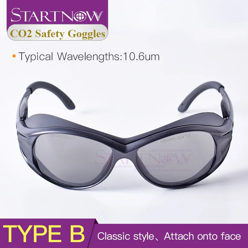 Startnow Laser Protection Goggles OD4+ 10.6um CE CO2 Cutting Marking Machine Parts Protective Eyewear Shield Safety Glasses