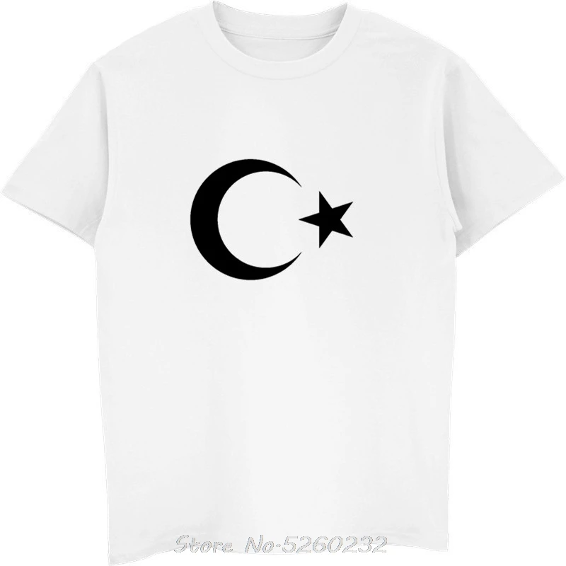 Summer Men Short Sleeve Tshirt Turkey Turkiye Turkish Islamic Muslim Flag Crest T-shirt Hip Hop Tees Streetwear