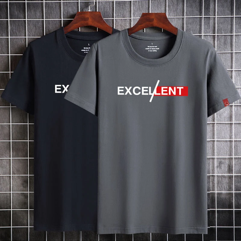 men`s t-shirt 2-pack New cotton printed short-sleeved men and women with the same fashion round neck short-sleeved plus size top