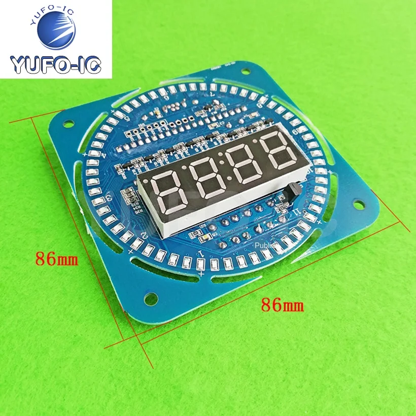 3pcs Rotating LED Display Creative Electronic Clock DIY Ds1302 Watch Alarm Temperature Display