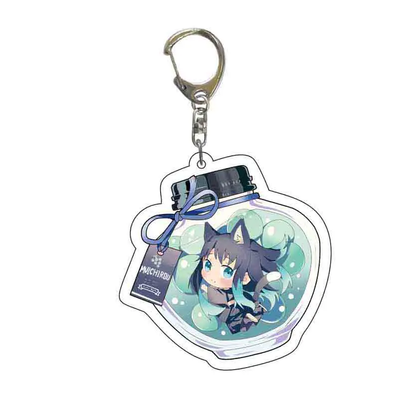 Anime Demon Slayer Keychain Acrylic Kimetsu no Yaiba Blade of Ghost Keychains Key Chain Keyring Jewelry Accessories Fans Gifts