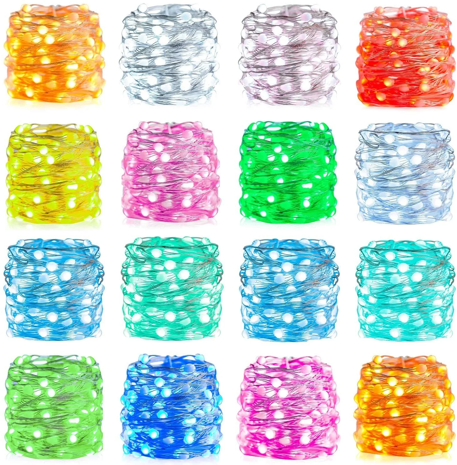 DC5V USB LED String 32-Key WS2812B RGB Point Control Warna Ajaib Tembaga Kawat Lampu String Light Bar Addressable Individual