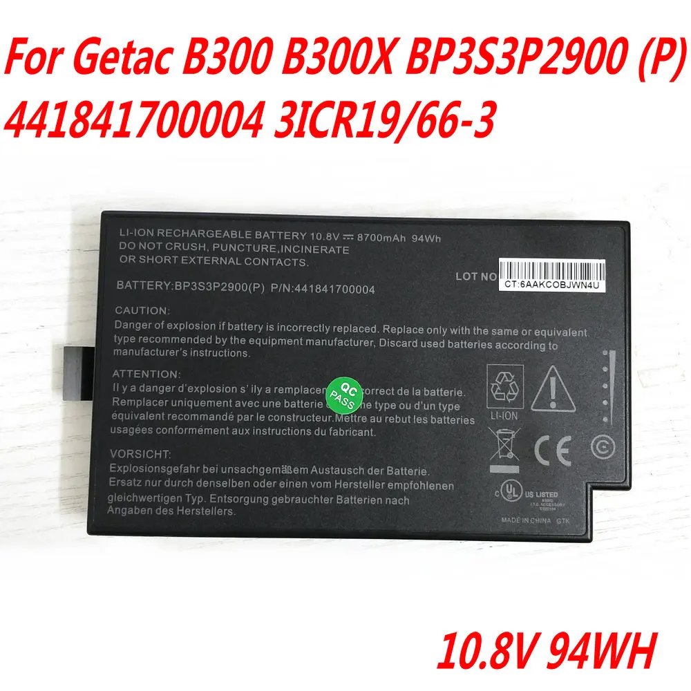 Genuine 10.8V 94WH Multimedia Bay Battery For Getac B300 B300X BP3S3P2900 (P) 4418144000490 3ICR19/66-3 94WH