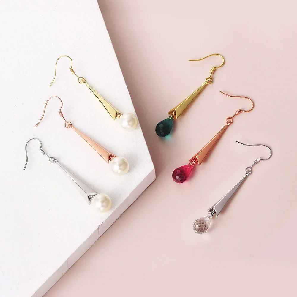 ZHOUYANG Imitation Pearls Earrings For Women Aesthetic Cute Rose Gold Color Piercing Earing Wedding Bride Wholesale Jewelry E188