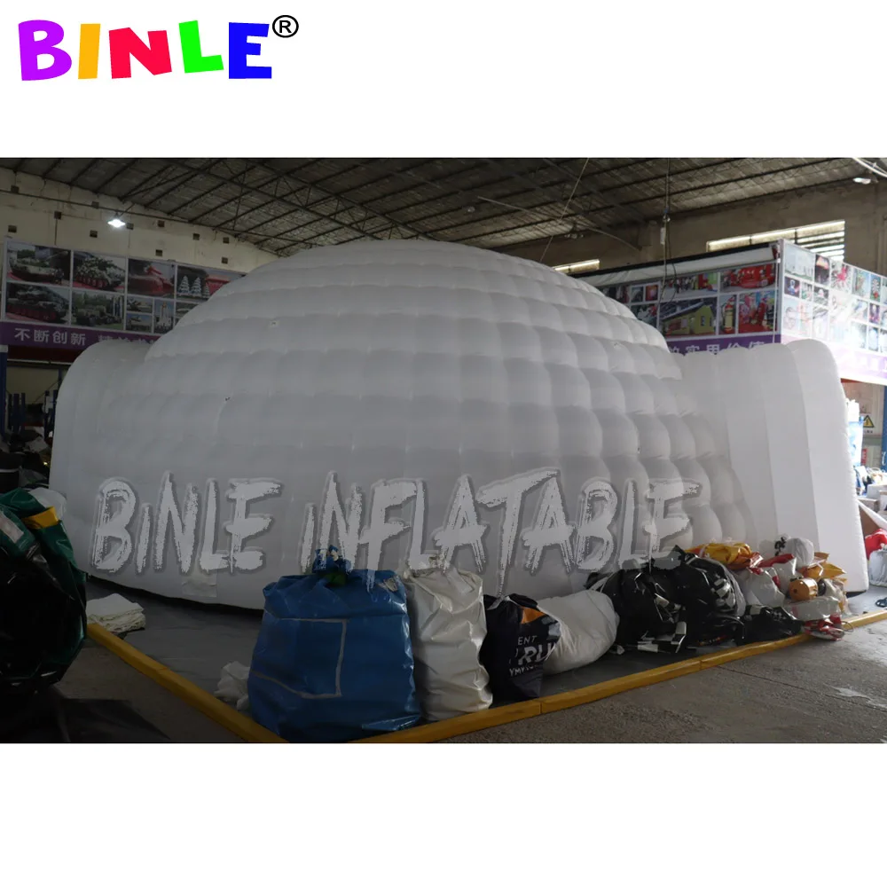 8m oxford cloth giant sphere inflatable dome tents with led lights,large igloo party marquee for events