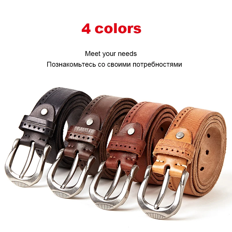 MEDYLA Vintage Original Leather Belt for Men High Quality Natural Leather No interlayer Men\'s Belt for Jeans Casual Pants