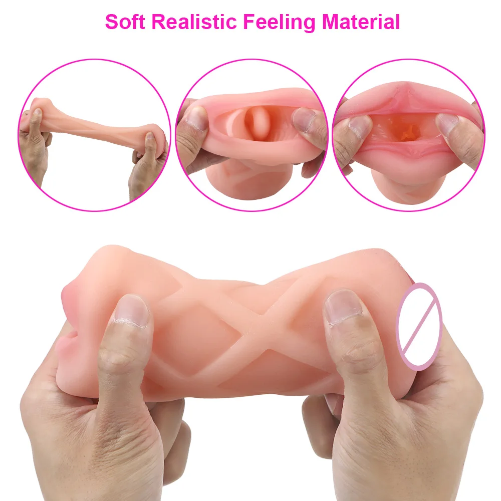 15cm Pump Penis Enlargement Sex Toys For Men Adult Male Masturbator Machine Realistic Vagina Mouth Real Pussy 2 In 1 Erotic Shop