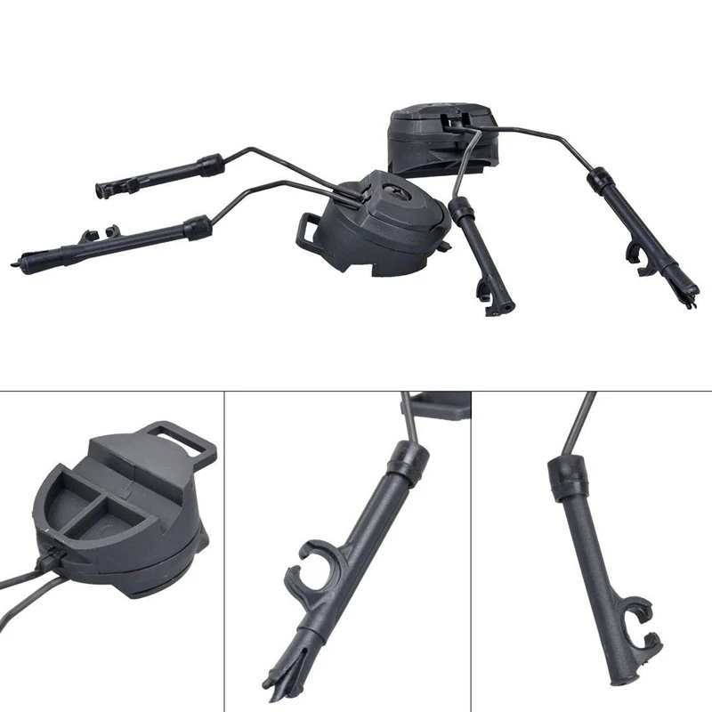 Tactical Headset Fast Rail Mounts Adapter Set Shooting Helmet 360 Rotation Headset Holder Helmet ARC Rail Suspension Bracket