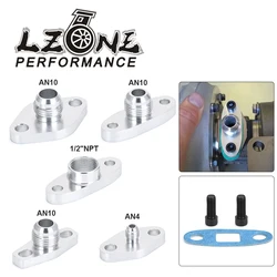 LZONE - Turbo Oil Return/Drain Flange Adapter Female male AN4 AN10 1/2NPT for T25 T28 T30T3/T4 GT28-GT55 1JZ 2JZ GTE