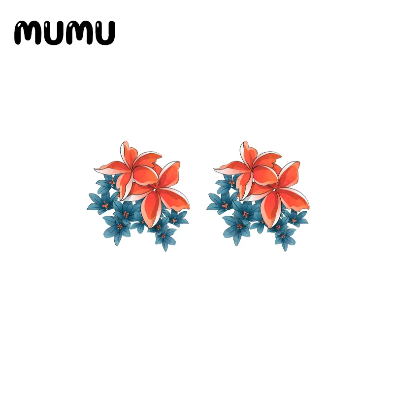 2021 New Plumeria Flower Stud Earring Beautiful Epoxy Jewelry Resin Acrylic Earrings Handmade Gifts Girl