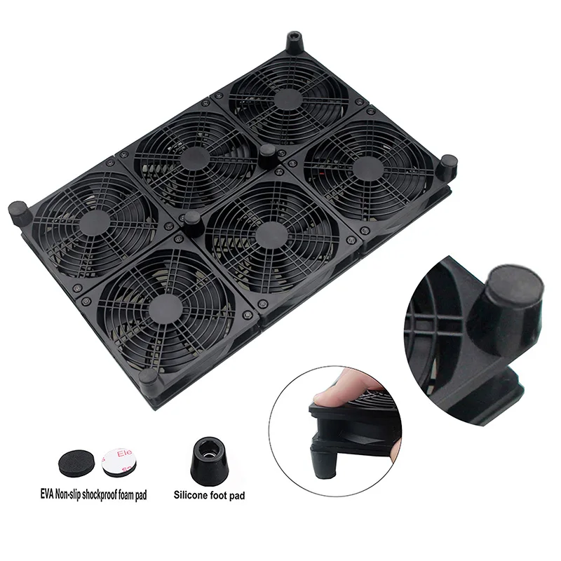 Gdstime 120mm Router TV Box Lüfter Mit speed Controller Big Airflow Stille Kühler Gaming Router Laptop Basis Fan 2/4/6 Fan