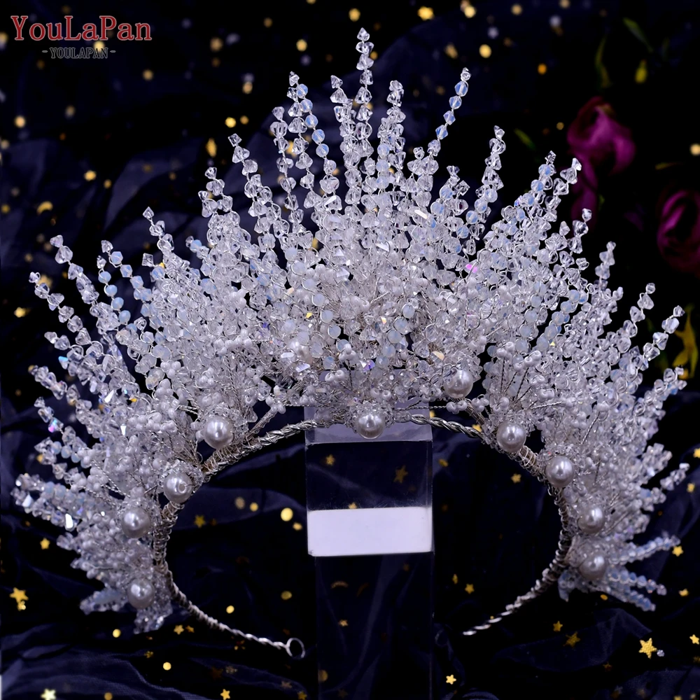 YouLasaupoudrer Gardens-Couronne et diadème vintage pour patients, cristal brillant, bande de sauna de mariage, accessoires pour cheveux, bijoux de luxe, 399