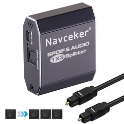 2023 Best 1x3 Toslink Spdif Optical Digital Audio Splitter One input 3 Outputs Support LPCM 2.0 DTS AC3 With Optical Cable