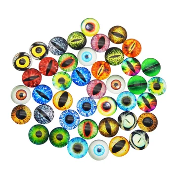 Julie Wang-cabujones de Ojos de dragón para niñas, muñeco autoadhesivo de vidrio mezclado, accesorio de juguete de felpa, 10-100 piezas en par