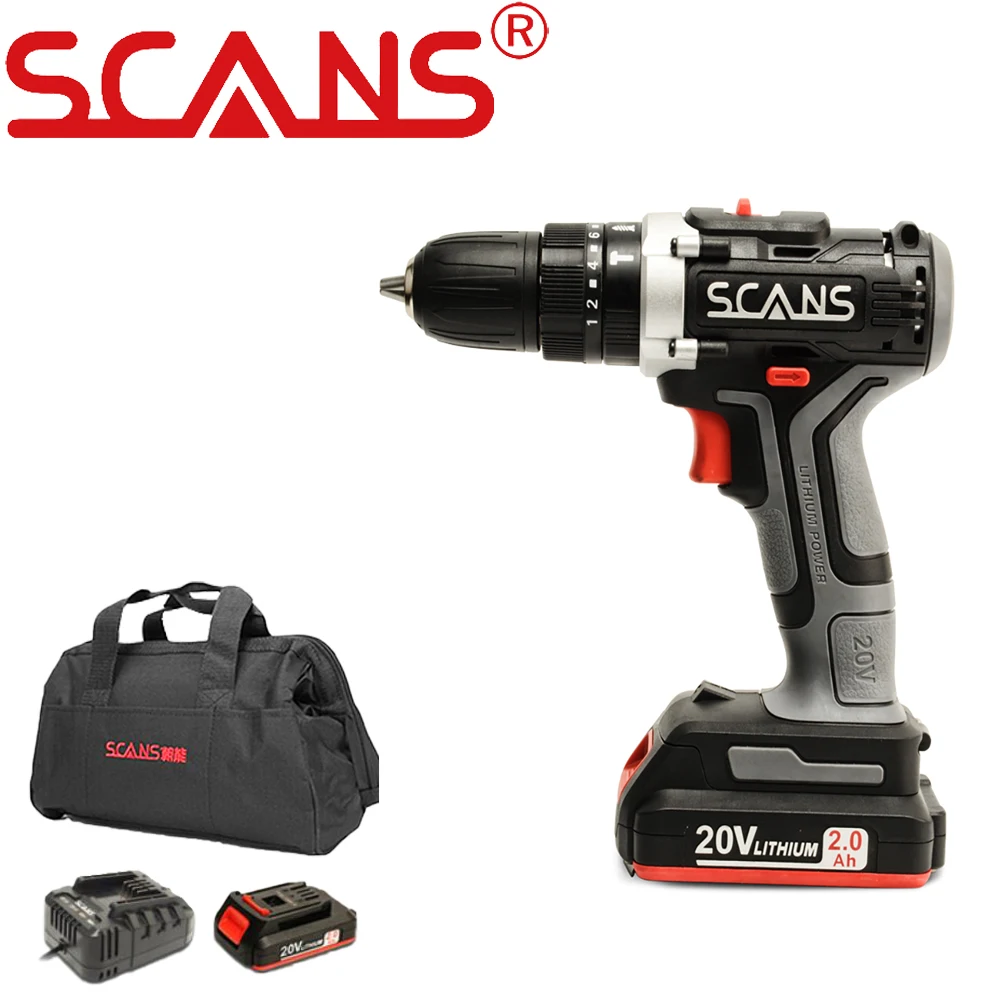 SCANS SC3180 professional tool 20V Cordless electric Impact Screwdriver impact drill hammer drill  Lithium Battery Dual Speed