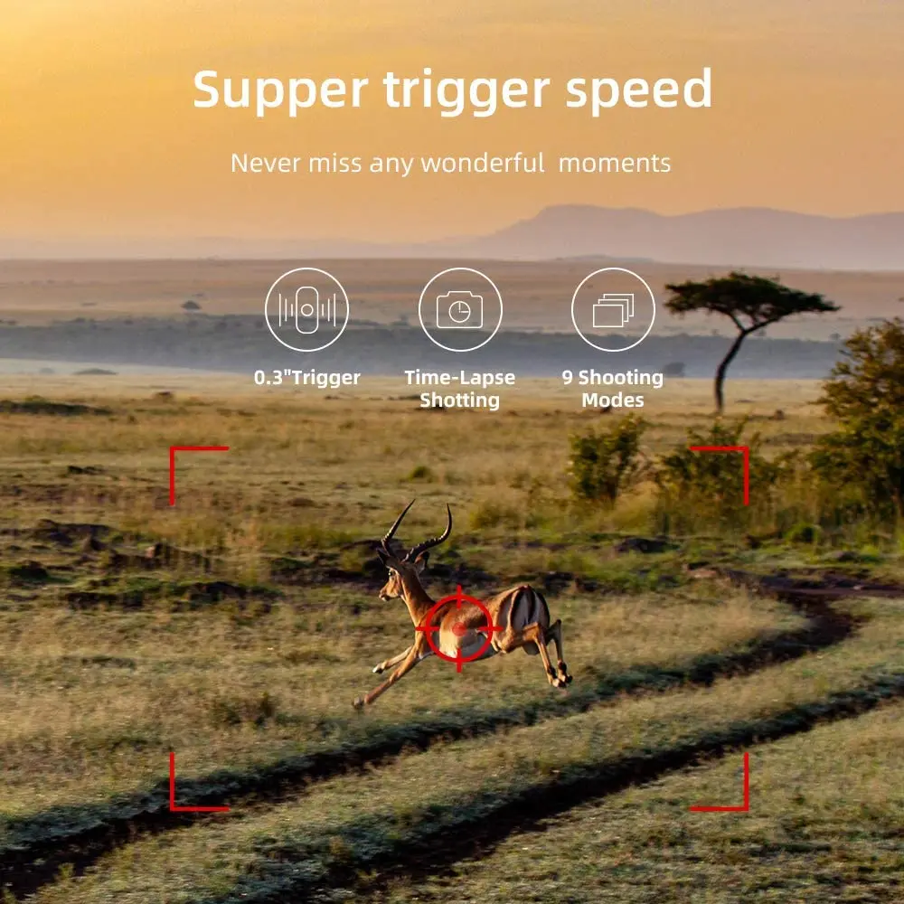 SUNTEKCAM-câmera celular sem fio da vida selvagem, 4G, 4K, HD1080P, visão noturna, jogo da armadilha, 120 graus Caça Trail Cam, FTP, SMTP