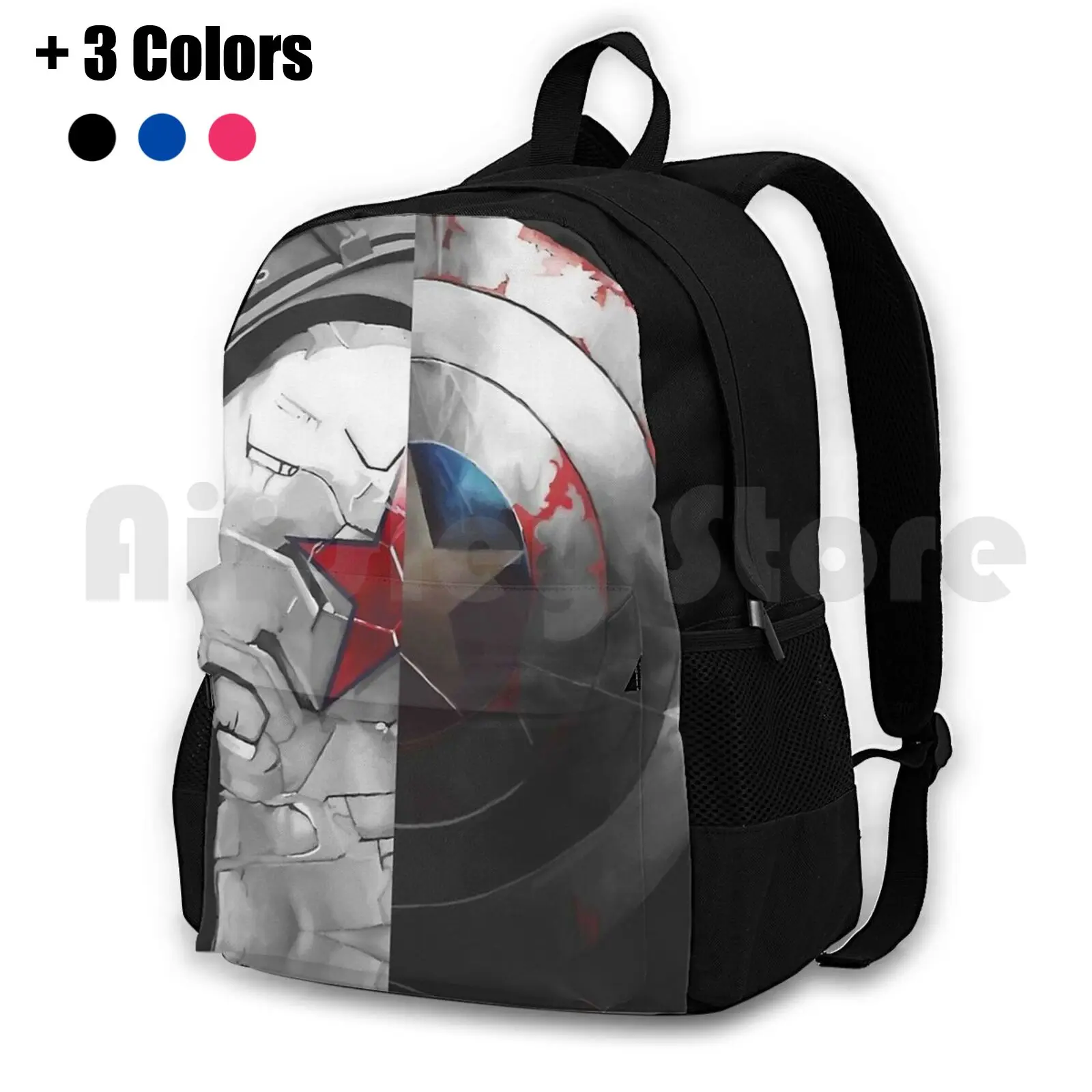 

Holder Outdoor Hiking Backpack Waterproof Camping Travel The Shield And The Soldier The Steve Rogers Bucky Barnes Steve Bucky