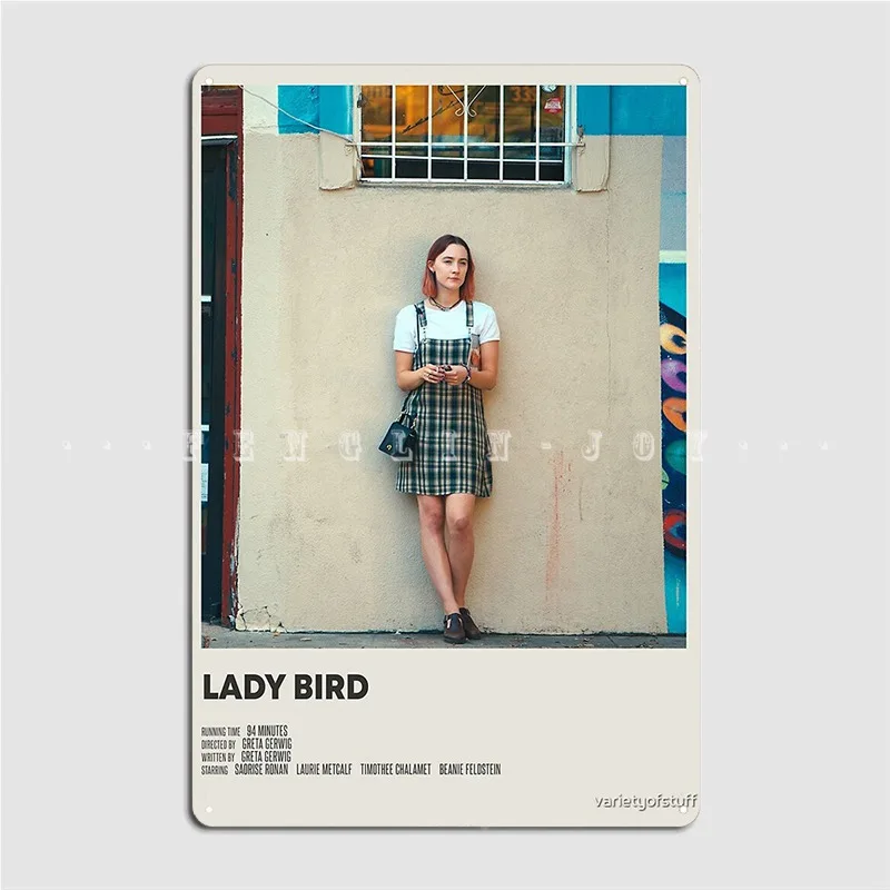 Lady Bird Movie Poster Metal Plaque Wall Mural Wall Retro Plaques Tin Sign Poster