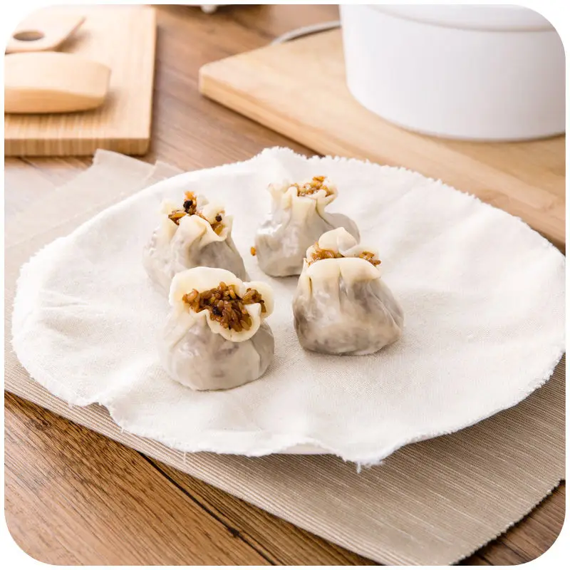 5Pcs Cotton Steamer Cloth Round Cotton Gauze Drawer Steamer Mat Stuffed Buns Steamed Bread Steamer Kitchen Steamer 2
