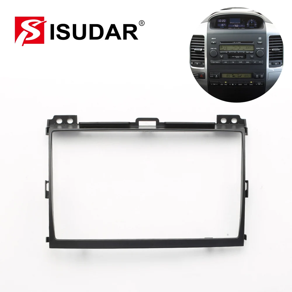 

ISUDAR Fascia Frame Fit for Toyota LAND CRUISER Prado 120 2003-2009 Android GPS Panel Dash Frame Kit Mounting Frame 9 inch