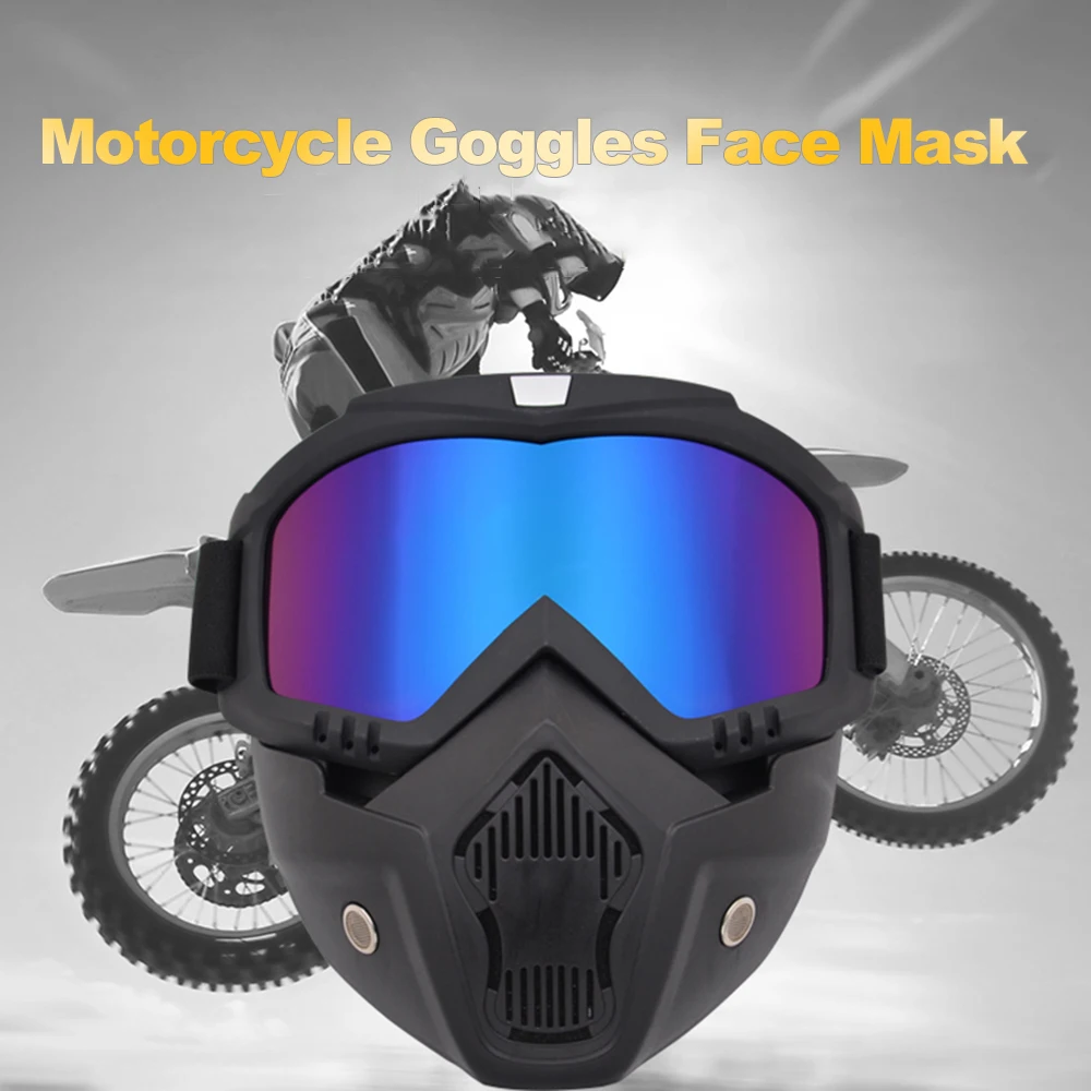 

Motorcycle Glasses Modular Mask Detachable Goggles Motorcycle Racing Helmet Protective Face Mask Shield Goggles Outdoor Eyewear