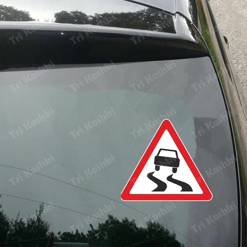 Tri Koshki KCS315 Warning Sign 1.15 Sliding Road Car Sticker PVC Decals Sticker on Car motorcycle Truck