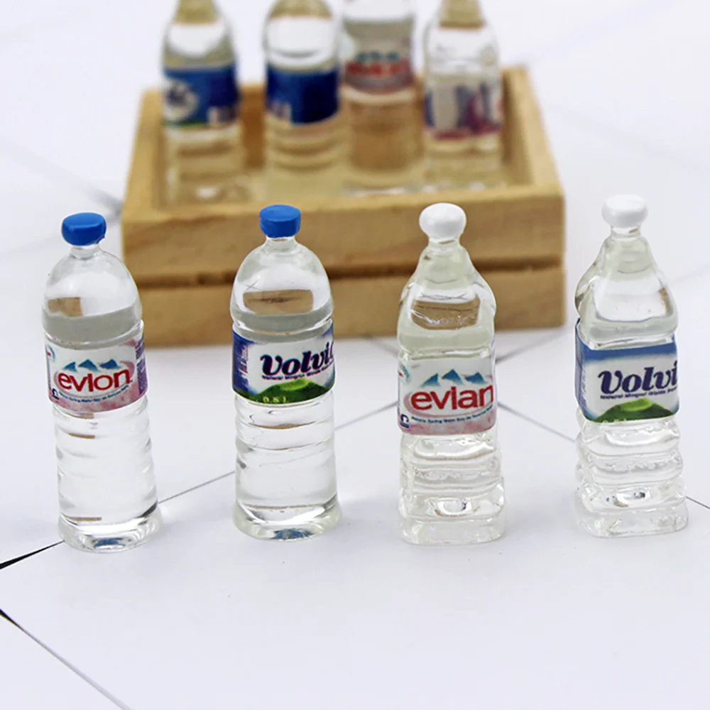 5Pcs 1/12 Dollhouse Miniature Accessories Mini Mineral Water Bottle Simulation Drinks Model for Doll House Decoration ob11