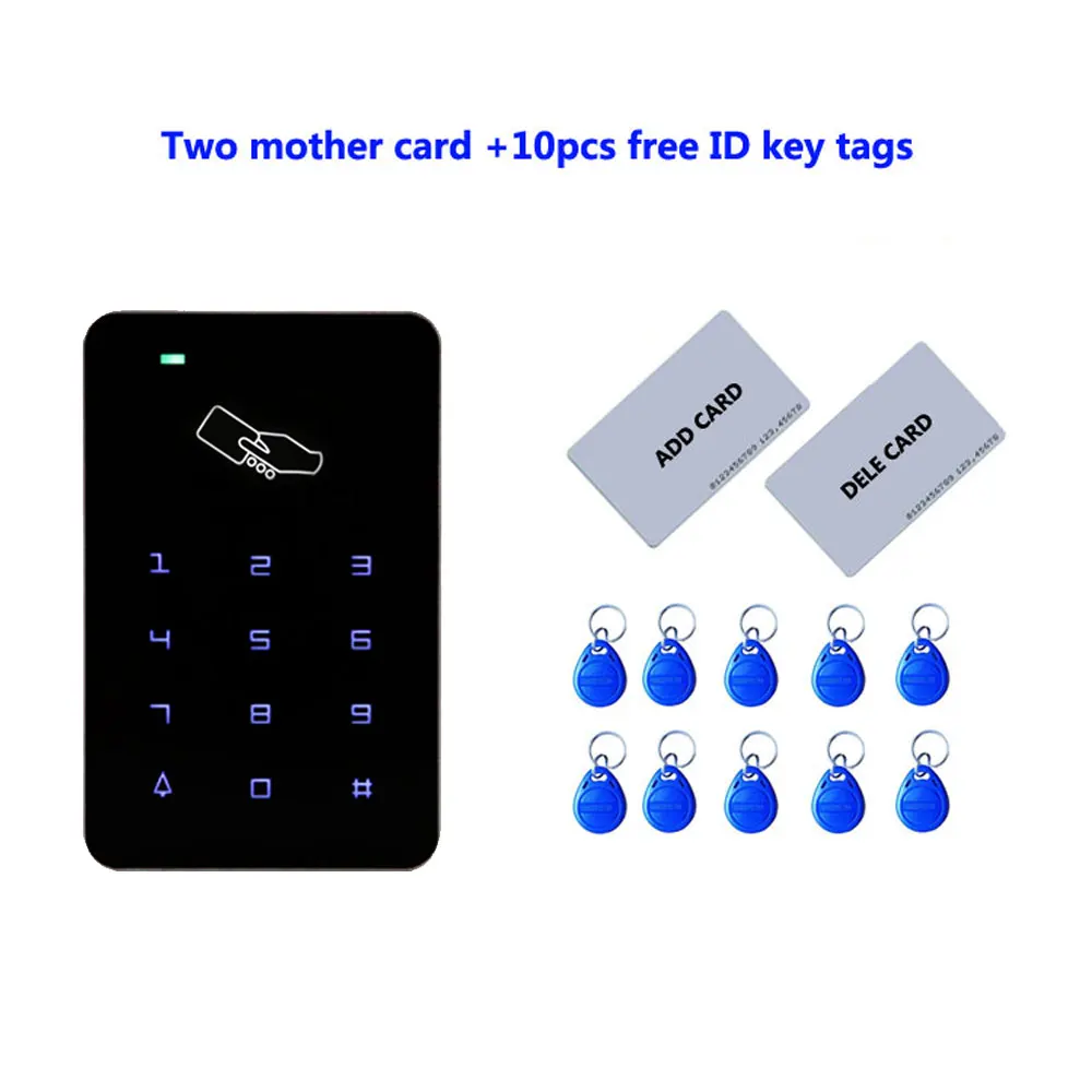 

RFID Standalone Access Control Card Reader With Tough Keypad Can As WG26 Reader 2pcs Mother Card 10pcs ID Tags